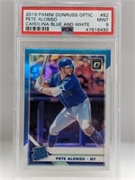 2019 Optic Carolina Blue Prizm Pete Alonso PSA 9