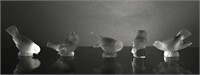 5 Lalique Crystal Birds