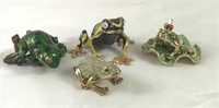 Selection of Embellished Frog Jewelry Cases