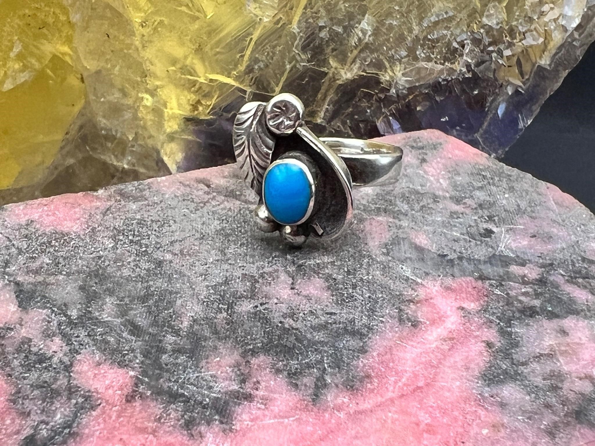 Vintage Native American Turquoise Ring Sz 5