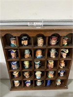 Collection Of Mini Figural Mugs With Display