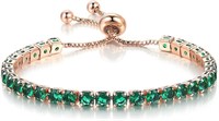 14k Gold-pl. 10.23ct Emerald Tennis Bracelet