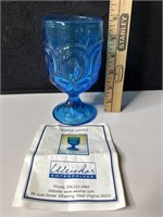 LE Smith Blue Glass 50th Anniversary Goblet