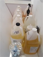 lot nearly full jugs of syrups