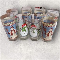 8 Snowman Glasses