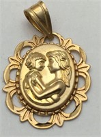 14k Gold Figural Mother Pendant