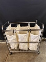 3 Bag Laundry Sorter Hamper on Wheels