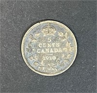 1910 CANADIAN FIVE CENT COIN