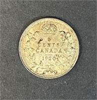 1920 CANADIAN FIVE CENT COIN