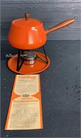 Orange Fondue Set with Instructions
