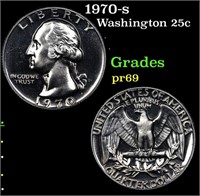 Proof 1970-s Washington Quarter 25c Grades GEM++ P