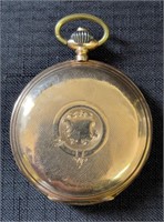 LOVELY 14K GOLD DOUBLE DIAL POCKET WATCH - 84 GR