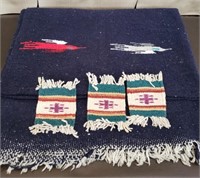 Peruvian (?) Woven Blanket & Coasters