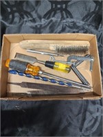 Mixed lot of tools with wire brush
