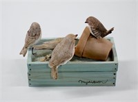 Ceramic Bird Lidded Trinket Box - SIgned