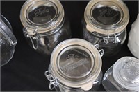 Square Glass and Canister Lot