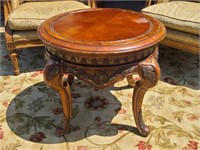 LANE Round Accent table- Carved Design