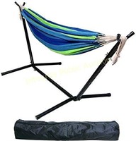 BalanceFrom Hammock With Stand Blue/Green Stripe *