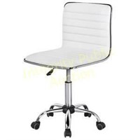 Yaheetech White Faux Leather Desk Chair