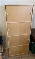 STORAGE CABINET WITH 4 TIERS AND SLIDING DOORS