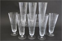 Set of Eight Beer Crystal Beer Glasses