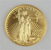 1998 1/2 Ounce Fine Gold Twenty Five Dollar Coin.
