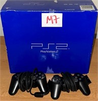 T - PLAY STATION 2 SYSTEM W/ 2 CONTROLLERS (M7)