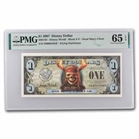 2007 Disney $1 Pirate Skull Fire Cu65 Epq (dis135)