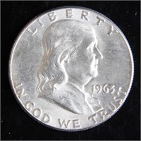 1963 Franklin Half-Dollar Silver Coin
