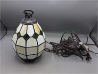 Hanging Stain Glass Lamp with Sturdy Chain & Cord
