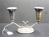 Elizabeth II sterling silver candle holder