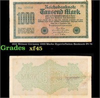 1922 Weimar Germany 1000 Marks Hyperinflation Bank