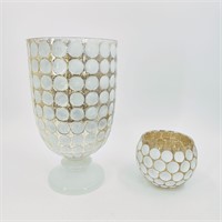 Retro Style Glass Vase & Candle Holder