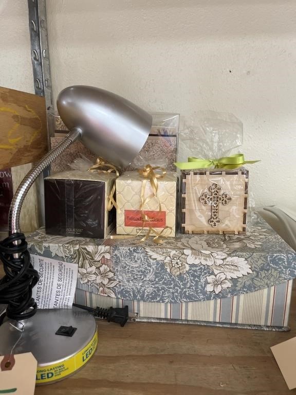 Desk Lamp & Decorative Boxes
