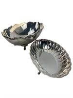 Silver Plated Oval Dishes with Claw Feet