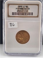 1909-S $5 Dollar Gold Indian NGC AU55