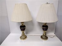 Enameled Brass Table Lamps