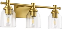 SOLFART Gold Bathroom Light Fixtures 3 Light
