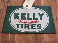 "Kelly Tires" Single-Sided Metal Tire Stand Sign