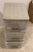 3-drawer organizer with art supplies