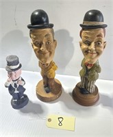 LAUREL & HARDY CHALKWARE FIGURINES & MAN