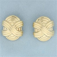 Large Statement Clip On Earrings in 14K Yellow Gol