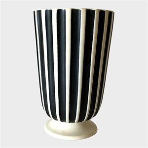 Norman Wilson Wedgwood Black Fluted Vase.