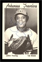 John Young Autographed 1976 Rookie Card Arkansas