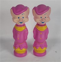 2 Vtg Dopey Bubble Bath Bottles