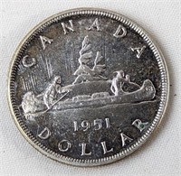 1951 CAD SILVER DOLLAR