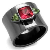 Cushion 2.30ct Garnet & Peridot Ring