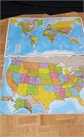 United States & World Map Posters