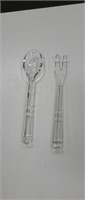 Vintage clear glass Fork and Spoon