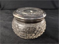 Sterling Lidded Glass Canister